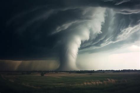 Premium AI Image | Tornado or cyclone forming in the distance