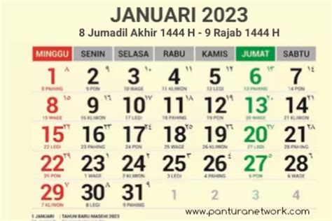 Kalender Jawa Senin 2 Januari 2023 Lengkap Dengan Hari Pasaran Weton Neptu Dan Jam Baik