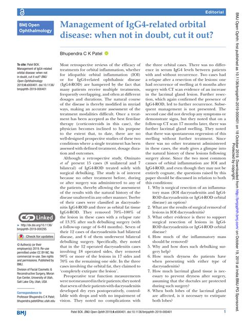 (PDF) Management of IgG4-related orbital disease: When not in doubt ...