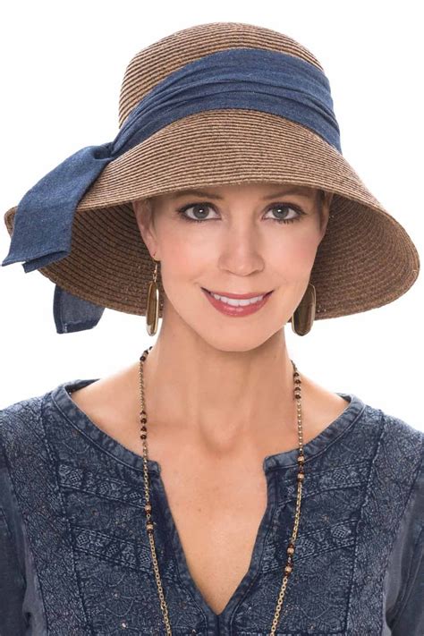 Harper Sun Hat With Denim Sash Upf 50 We Love The Trendy Denim On