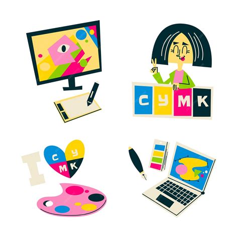 Free Vector | Retro cartoon graphic design stickers collection