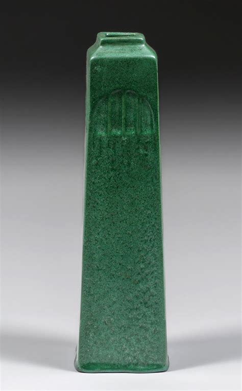 Weller Bedford Matte Green Square Tapered Vase C S California