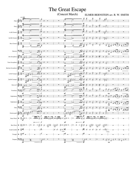 The Great Escape March Sheet Music For Flute Clarinet Oboe Bassoon Download Free In Pdf Or