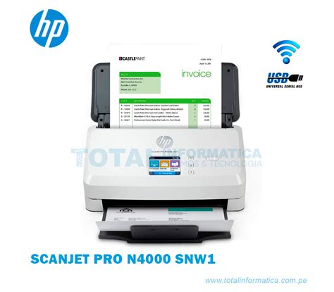 ESCÁNER HP SCANJET PRO N4000 SNW1 6FW08A 40 PPM 80 IPM