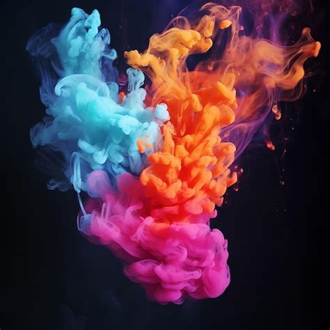 Extreme Colorful Smoke Cloud Blowing Away Premium Ai Generated Image