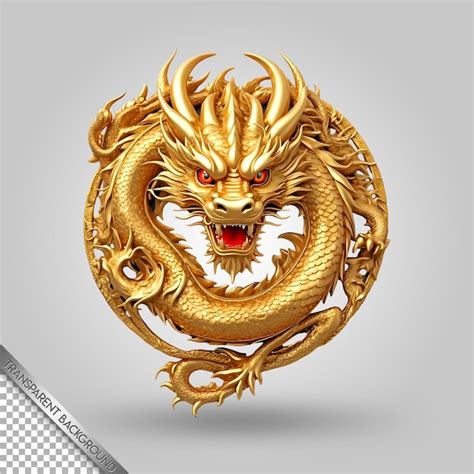 Premium PSD | A gold dragon with a red dragon on it