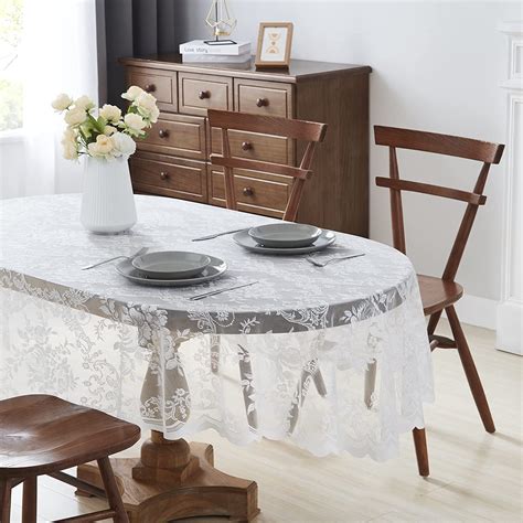 Amazon LinenZone Beautiful Oval Lace Tablecloth With Elegant