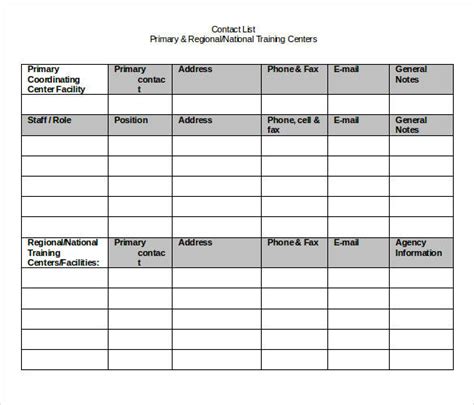 Contact List Templates | 25+ Free Printable Xlsx, Docs & PDF Formats ...