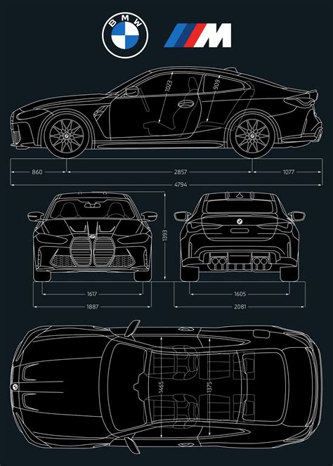 Download the BMW M4 2020 Coupe car blueprint 38466793 royalty-free Vector from Vecteezy for your ...