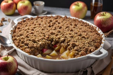 Premium AI Image Easy Vegan Apple Crisp