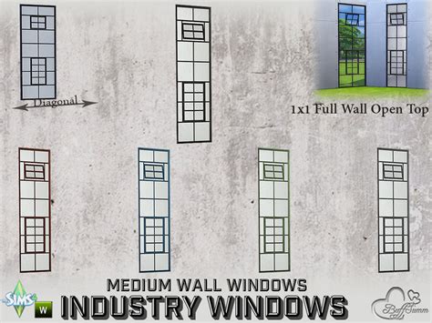 The Sims Resource Industry Windows Medium Wall 1x1 Full Open Top