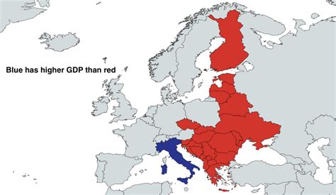 Italy has a higher GDP than all of the red area combined (about half a ...