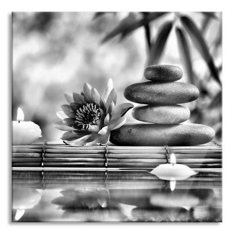 Brayden Studio Glasbild Seerose Mit Zen Steinen Im Tempel Wayfair De