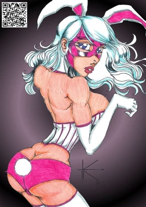 Sexy Busty White Rabbit Marvel Dc Comics Girl Aceo Xr Atc Art Card By