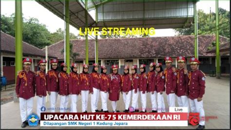 Live Streaming Upacara Pengibaran Bendera HUT KE 75 RI Di Lapangan SMK