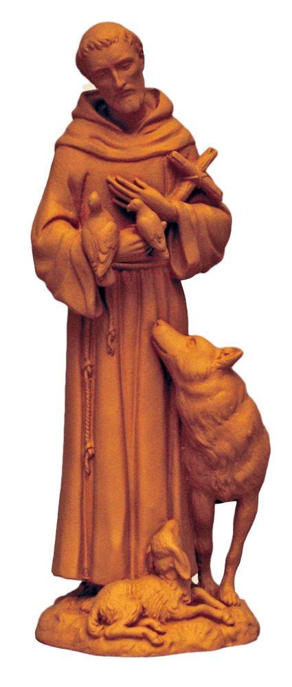 Saint Francis With Wolf Unique Italian Terra Cotta Figure St Of