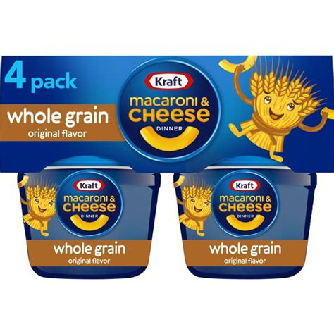 Kraft Original Macaroni And Cheese Easy Microwavable Dinner With Whole Grain Pasta 4 Ct Pack 2