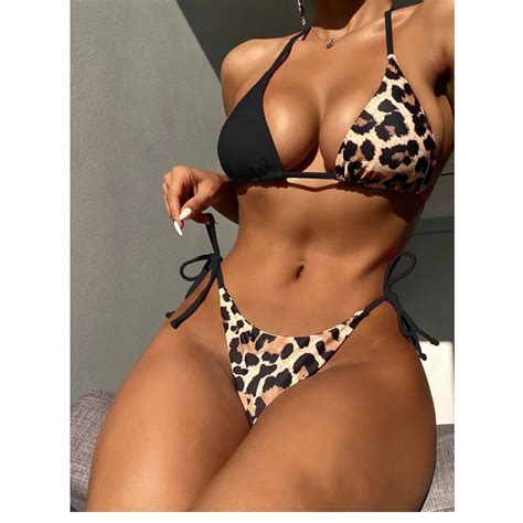 Women S Micro Bikini 2023 Summer Sexy Leopard Bikinis Set Fashion