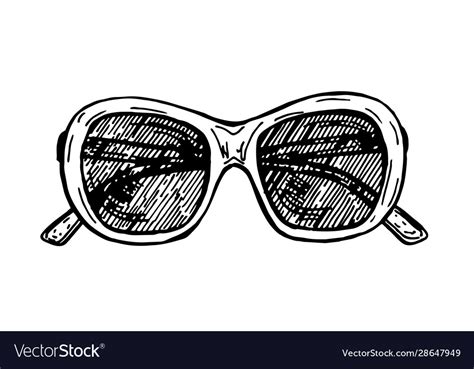 Sketch style sunglasses Royalty Free Vector Image