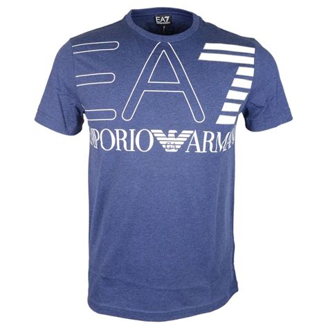 Emporio Armani Ea7 Cotton Printed Logo Navy T Shirt Clothing From N22