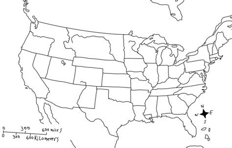 Unlabeled Us Map Maps Blank Simple Of United States In