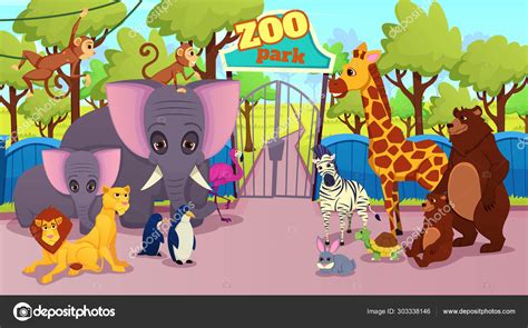 Zoo Park Animals Species Cartoon Vector Concept Stock Vector Image by ©unitone.vector.gmail.com ...