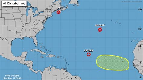 National Hurricane Center Tracking Lee Tropical Depression 15 Margot