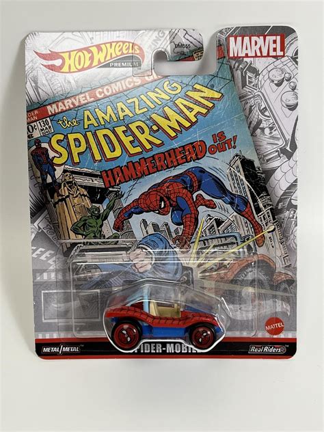 Toy Vehicles Marvel Hot Wheels Super Mobile The Amazing Spiderman Real Riders FLD31 Hot Wheels