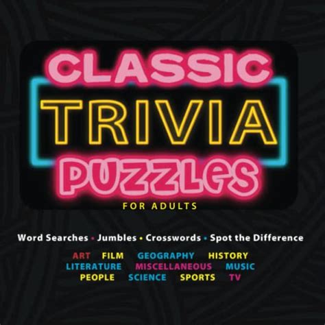 Classic Trivia Puzzles for Adults: Trivia game challenges using crosswords, jumbles, word ...