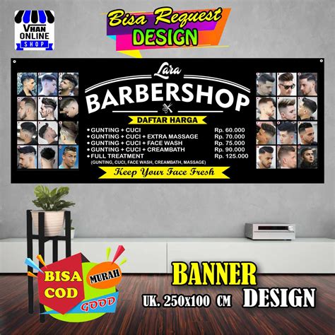 Spanduk Banner Jasa Pangkas Rambut Barber Shop Simple Murah Lazada