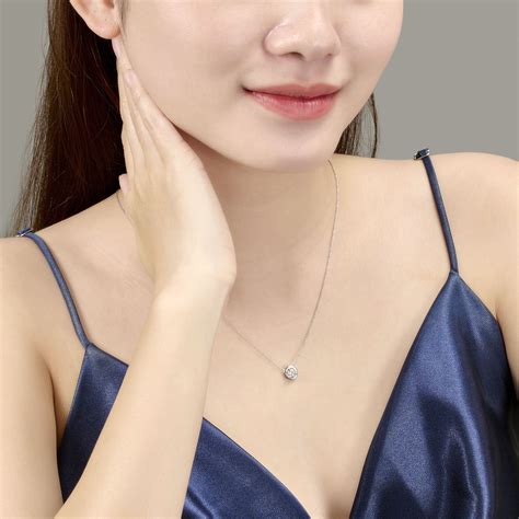 Dây cổ kim cương vàng trắng 14k pnj first diamond dd00w000104