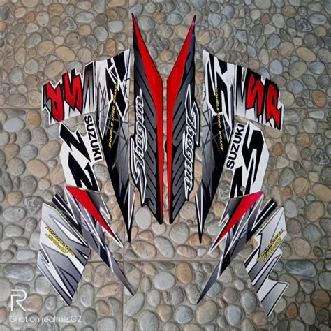 STIKER STICKER STRIPING LIS BODY SUZUKI SHOGUN SP 125 2007 WARNA PUTIH