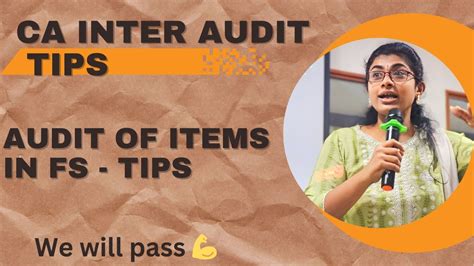 CA INTER AUDIT AUDIT OF ITEMS IN FS CHAPTER 5 TIPS AND