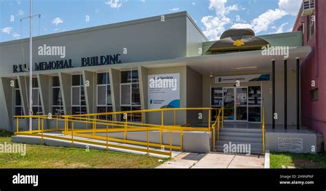 The Rsl Memorial Building In Mackay City With A Large Model Of A Slouch