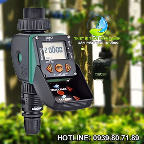 Bộ timer tưới cây tự động dùng pin claber 8428 2 lần Thiết bị điện