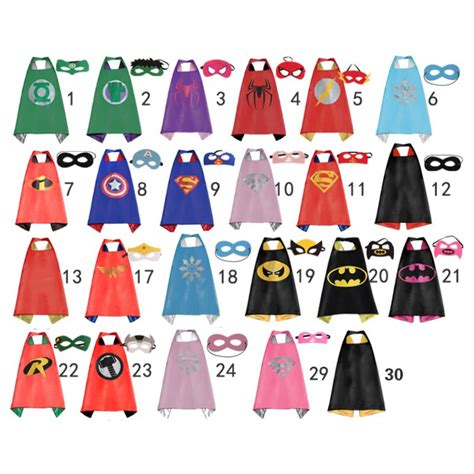 50 Kids Superhero Capes Double Sides Satin Fabric Super Hero Cape