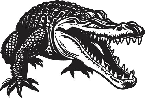 Fierce Sovereign Black Alligator Logo Primeval Scale Alligator Vector ...