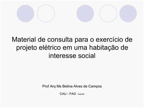 Ppt Material De Consulta Para O Exerc Cio De Projeto El Trico Em Uma