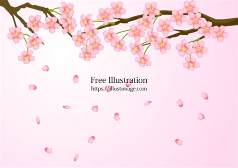 花びら散る満開の桜イラストのフリー素材｜イラストイメージ