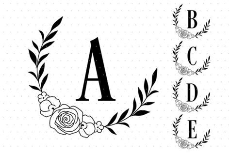 Floral Monogram Letters SVG Graphic by CrafterOks · Creative Fabrica