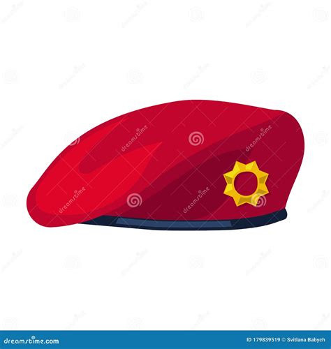 Military Beret Vector Iconcartoon Vector Icon Isolated On White