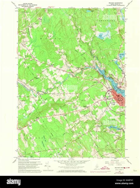 Maine USGS Historical Map Belfast 806498 1960 24000 Restoration Stock