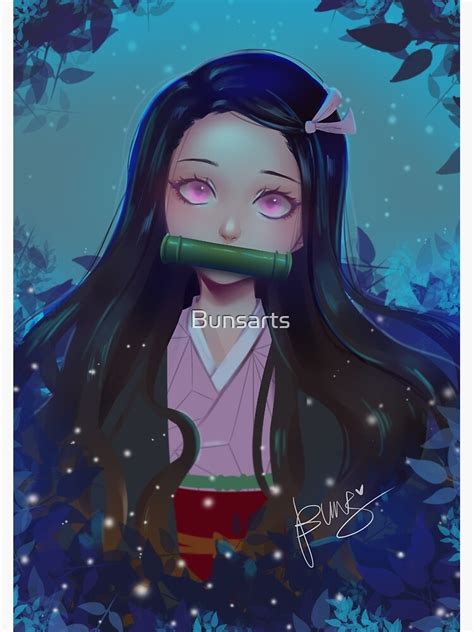 Nezuko Kimetsu No Yaiba Metal Print By Bunsarts Redbubble