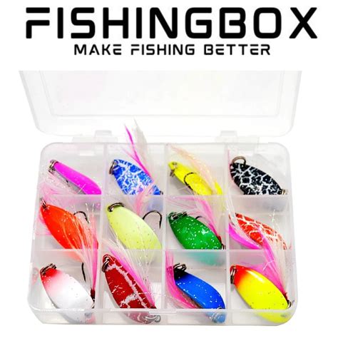 Set 12 Lingurite Oscilante Din Metal FISHINGBOX MAKE FISHING BETTER