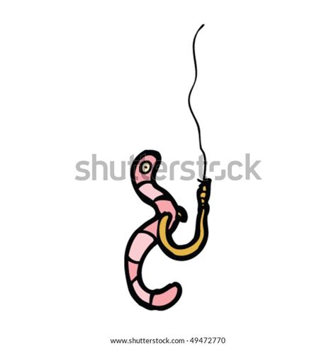 Quirky Drawing Worm On Hook Stock Vector Royalty Free 49472770