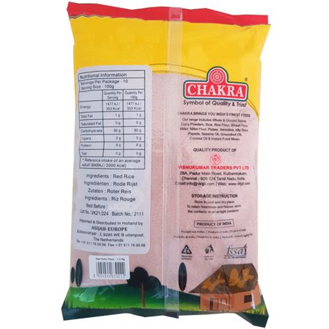 Chakra Red Puttu Flour 1 Kg Geenaardappels Nl