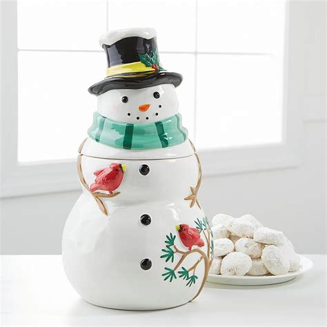 David S Cookies Snowman Cookie Jar With 1lb Butter Pecan Meltaways