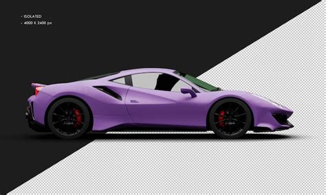 Isolado Realista Matte Purple Twin Turbo Super Sport Car Desde El Lado