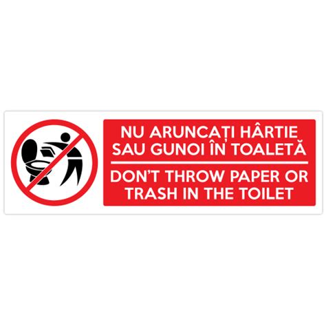 Autocolant Nu Aruncati Hartie Sau Gunoi In Toaleta