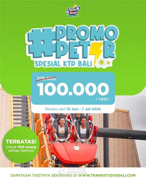 TRANS STUDIO BALI Promo PETIR SPESIAL KTP BALI Beli Tiket Cuma Rp 100